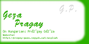 geza pragay business card